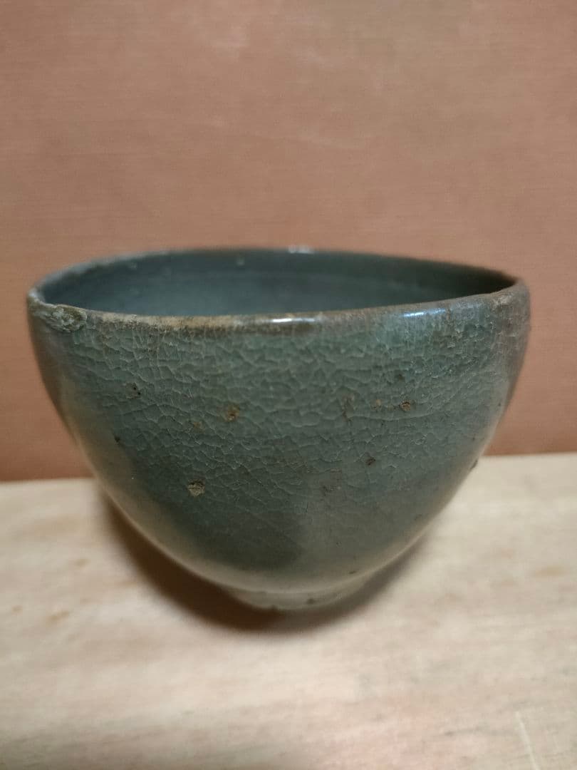 高麗湯呑　青磁　時代物　朝鮮半島美術　骨董アンティークNo.320
