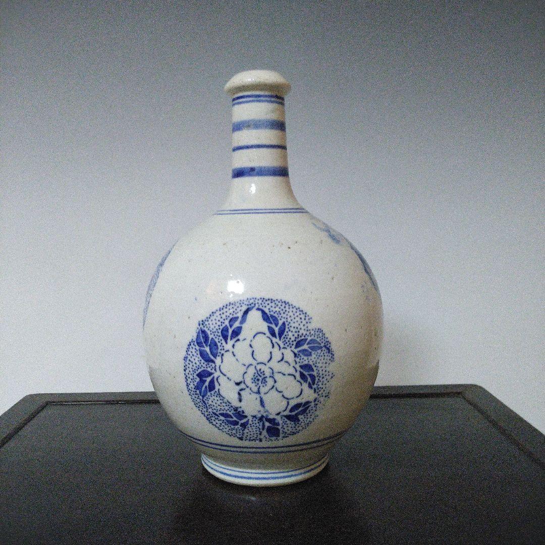 NO612 会津本郷焼　印版徳利　幕末～明治