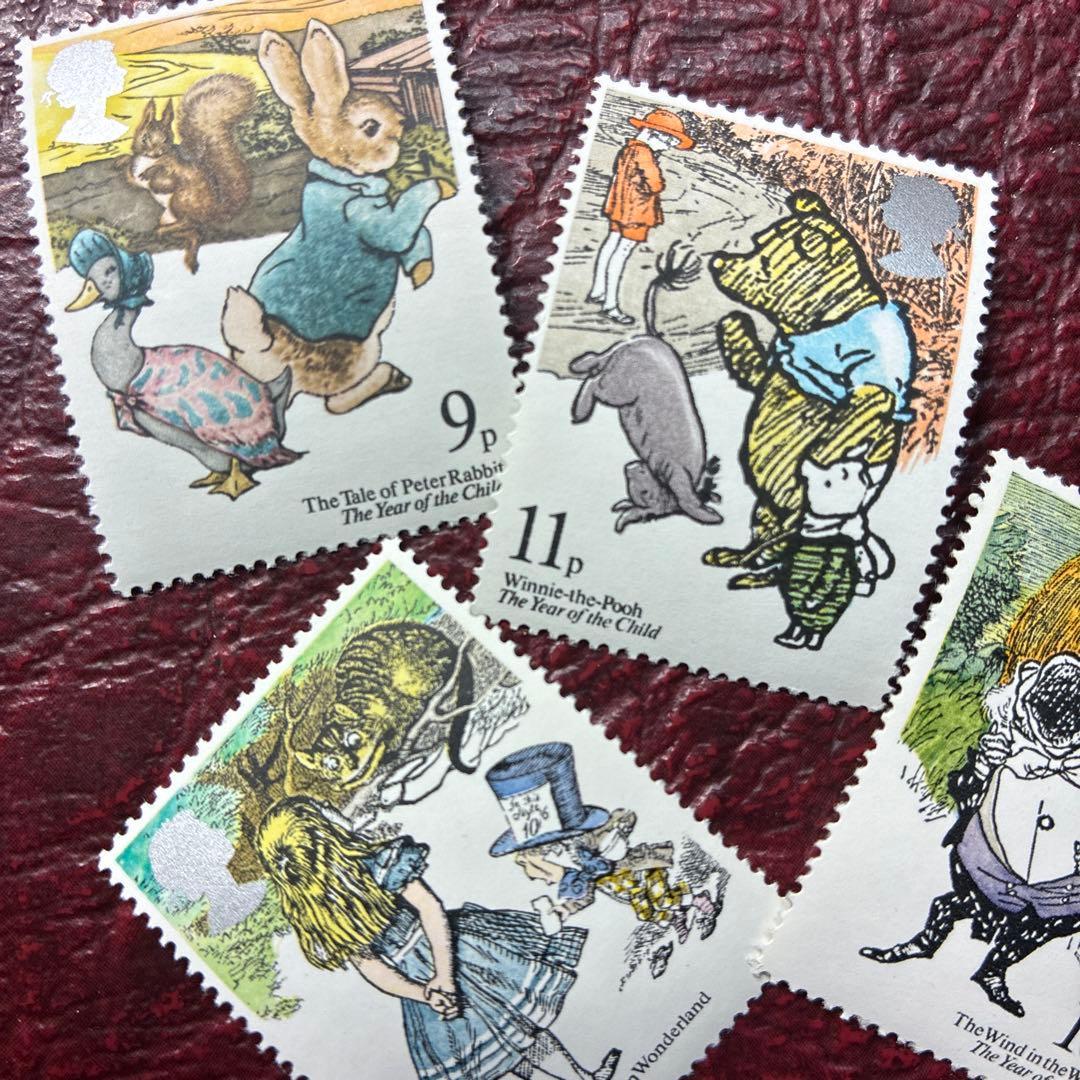 76725セール現品限　外国切手　イギリス発行ピーターラビット他4種揃