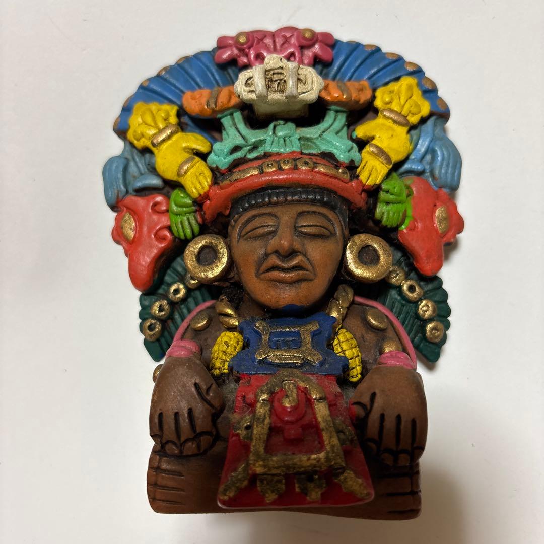 メキシコ民芸 古代神官フィギュア 陶器 マヤ アステカ