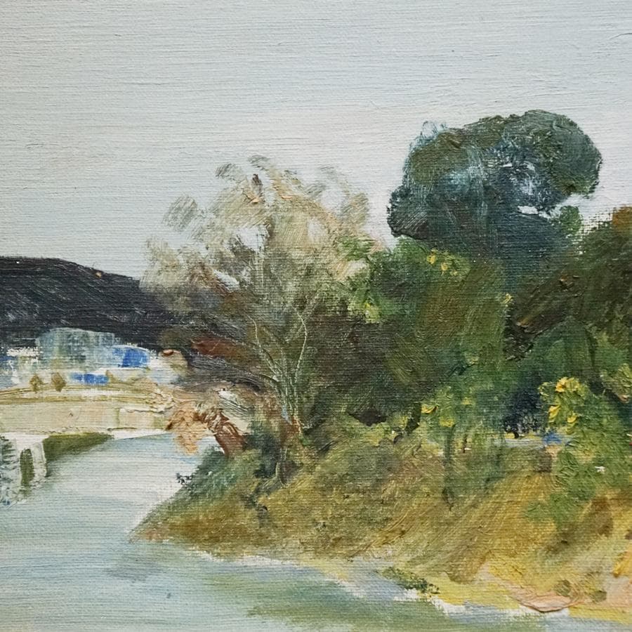 岩井新吉 8号 風景画 油彩 油絵 絵画 肉筆 額装 美術品