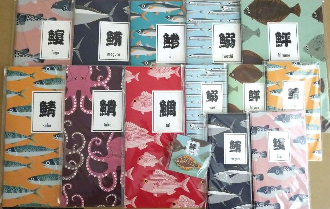 itoya 銀座伊東屋 おいしい魚ノート A5 A6 スリム メモ帳 ピンバッジ