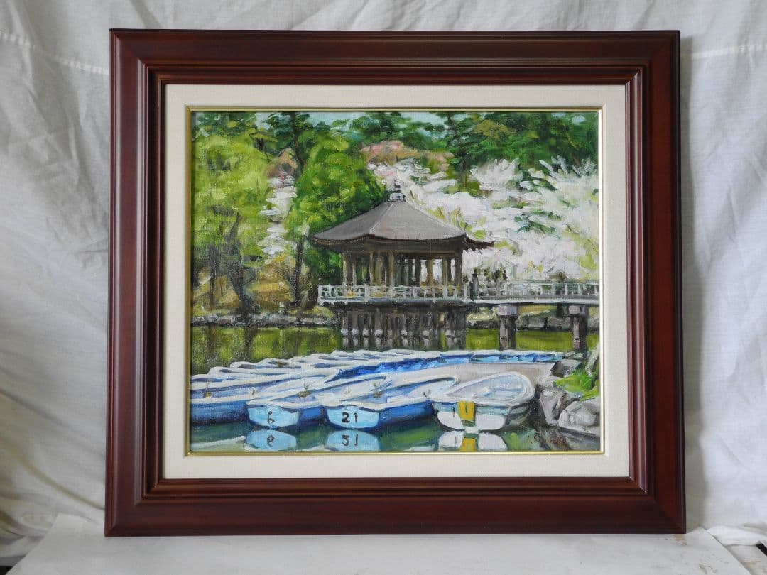 油絵浮御堂の春