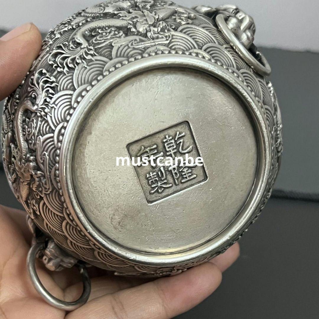 銅器 竜騰四海竜壺 香炉 筆洗 茶台 文机 事務室 開運風水 招財 工芸品 置物