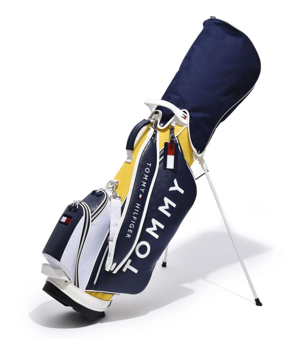 トミーヒルフィガースタンド付ゴルフキャディバッグ 黄色✖️紺色 使用感有のため激安