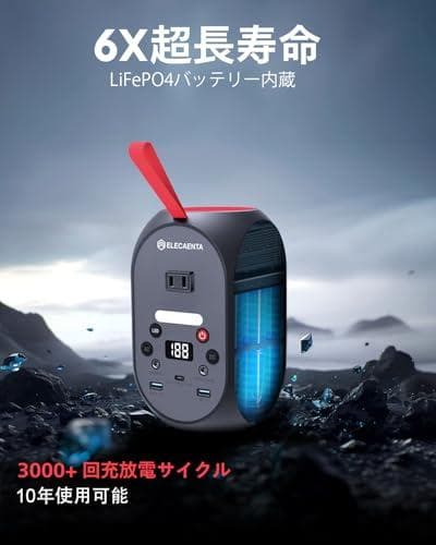 ELECAENTA ポータブル電源 99Wh 小型 リン酸鉄 軽量1.5Kg p