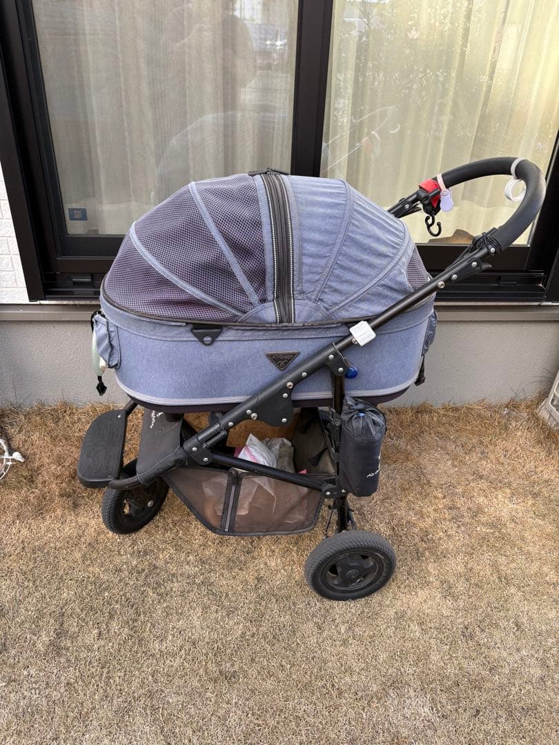 エアバギー☆ドーム2 ラージ　テクスチャーデニム&ブラック　ペットカート