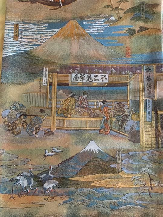 純金箔　プラチナ箔　帯　葛飾北斎　富嶽三十景　元値68万円の品