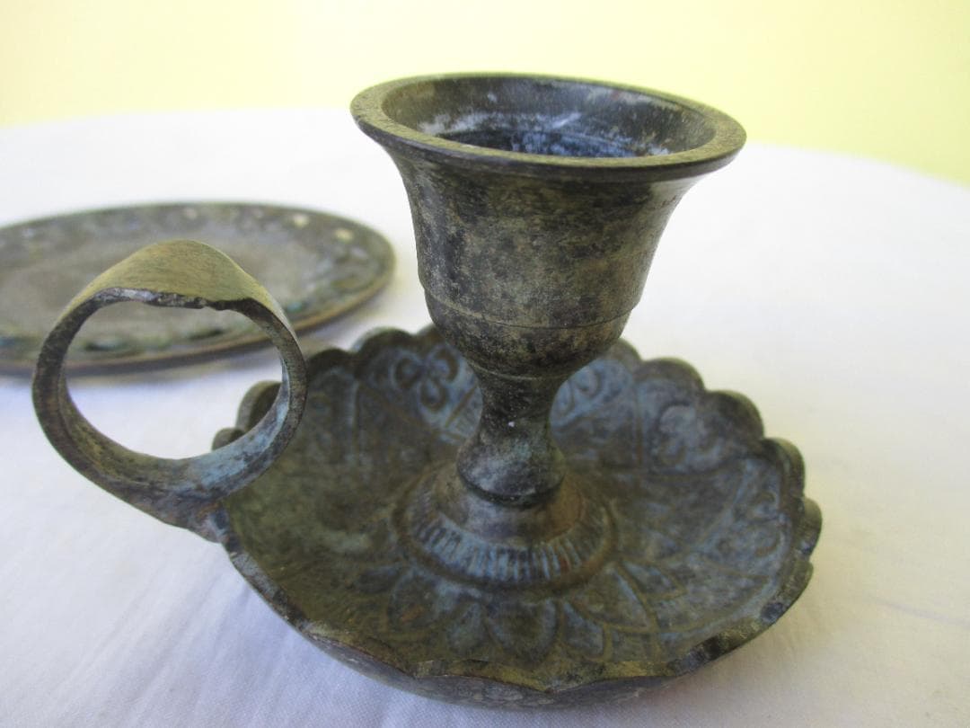 ★アンティーク　フランス　ブロカント　キャンドルホルダーセット　燭台