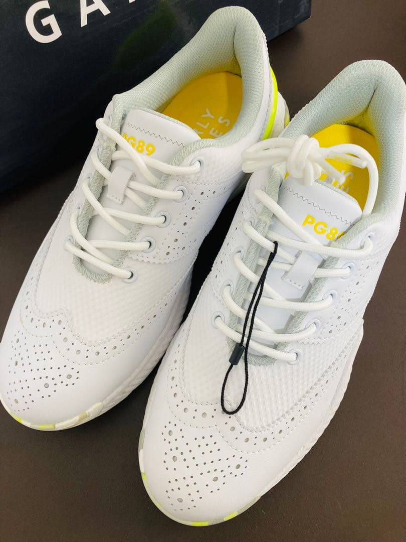 新品 パーリーゲイツ ウィングチップTYPE ゴルフシューズ 26cm 白