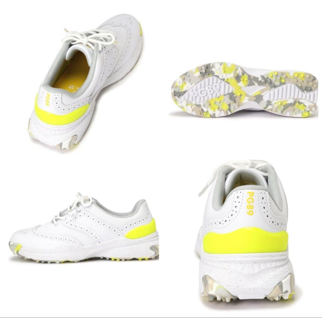 新品 パーリーゲイツ ウィングチップTYPE ゴルフシューズ 26cm 白