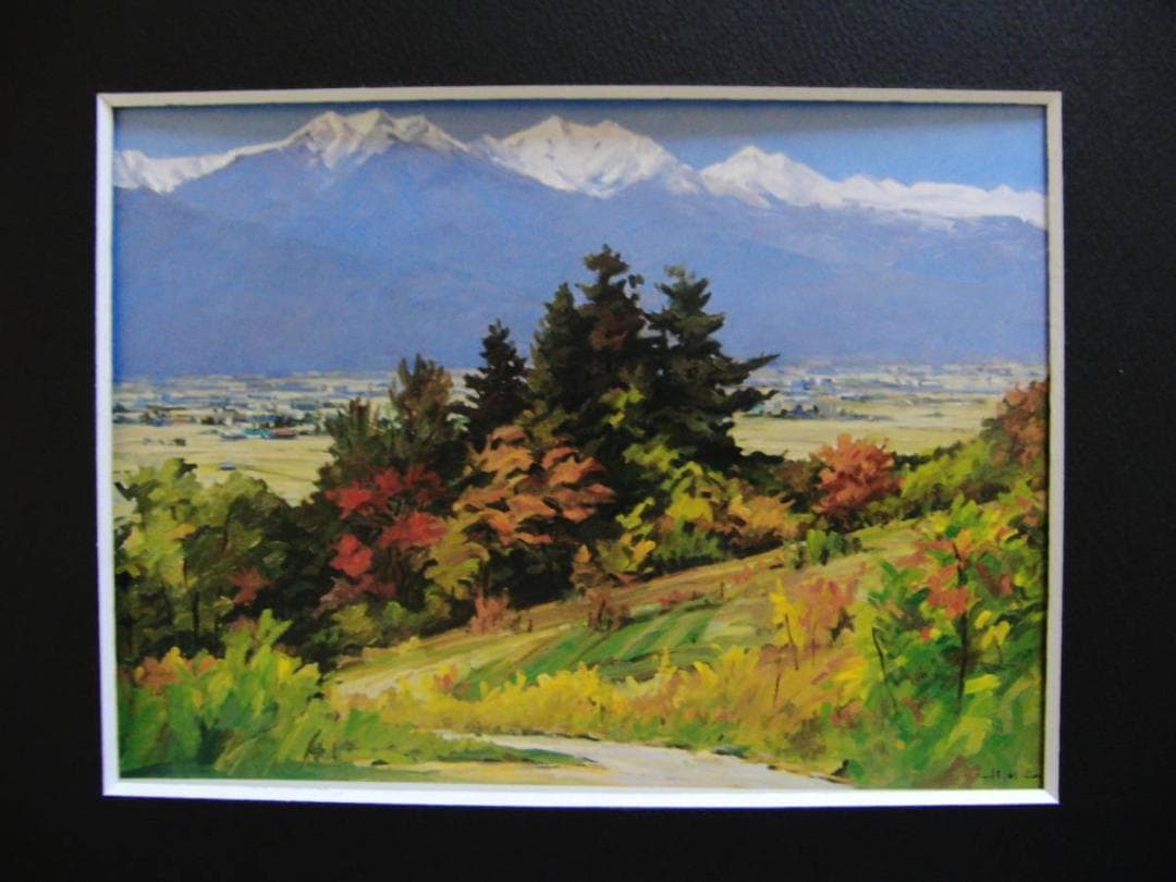 岡宏、初冠雪、希少な額装用画集より、新品高級額装付、状態良好