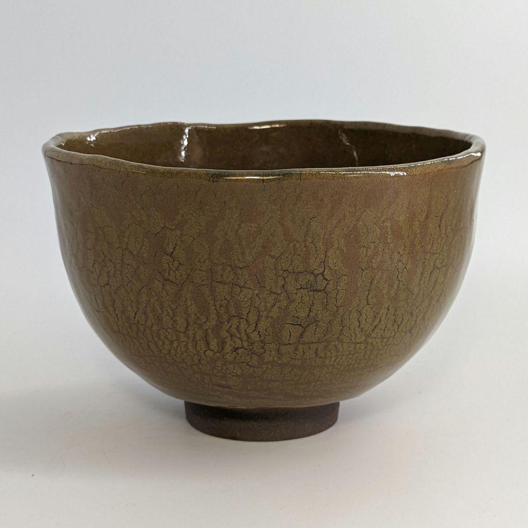 岡山県重要無形文化財 黒井千左 虫明焼 茶盌 共箱 茶道具 抹茶碗 抹茶茶碗