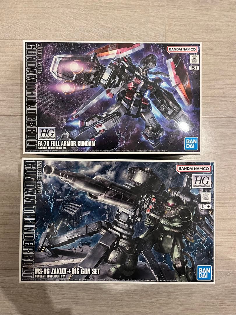 HG 量産型ザク+ビッグガン& HG フルアーマー・ガンダム