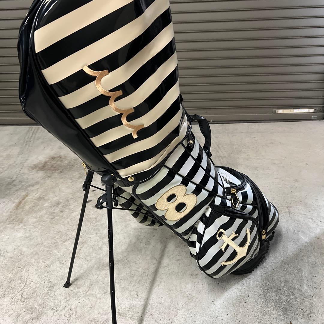 ムータマリン スタンド キャディバッグ 刺繍 エナメル ゴルフヘッドカバーセット