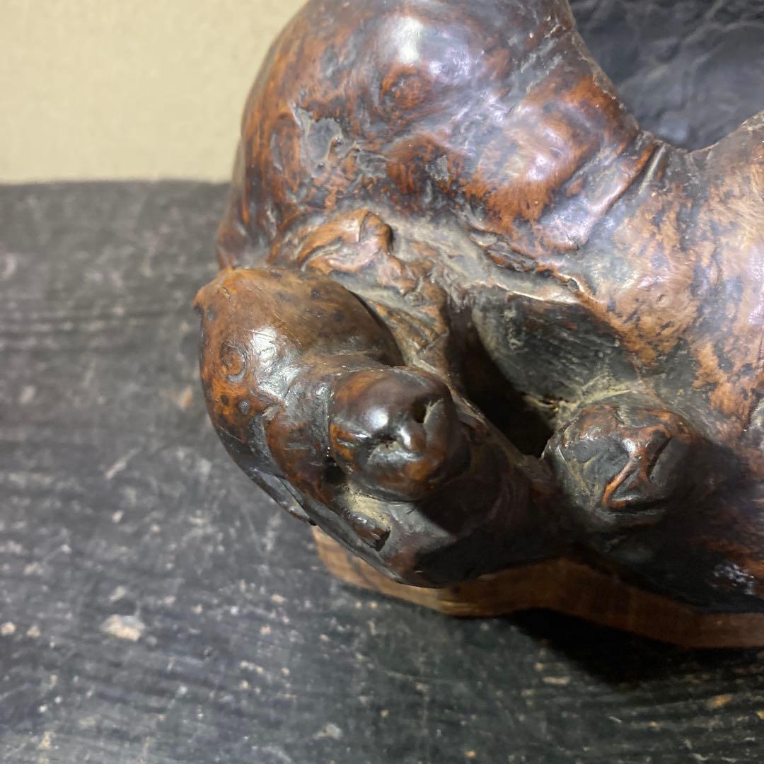 木の根ひょっこり猫　煙草盆