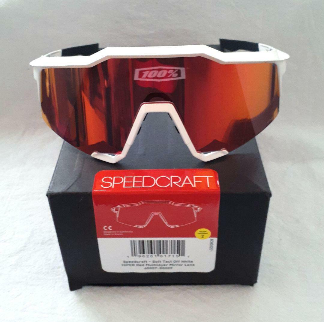 100％ Speedcraft ホワイト レッド ワンハンドレッド サングラス