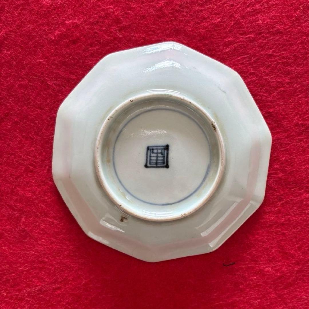 古伊万里　色絵　魚藻文　小皿　5枚組