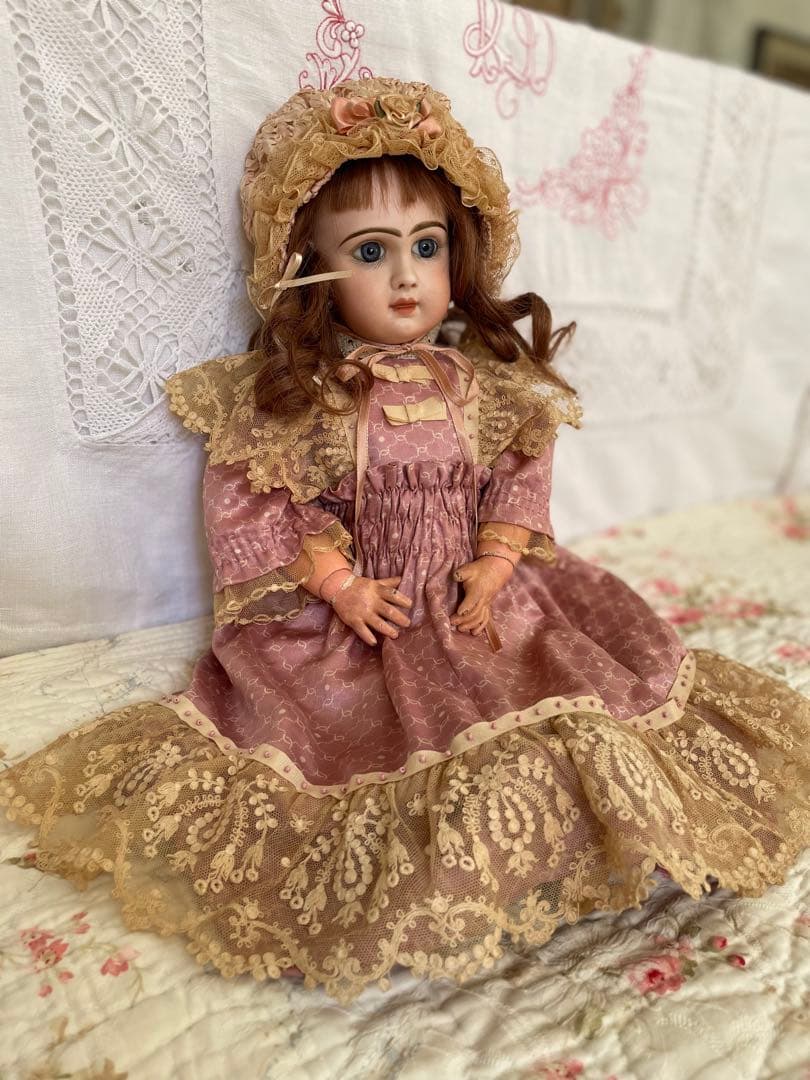 ˚✧₊⁎断捨離SALE品⁎⁺˳✧༚ ♡アンティークビスクドールドレス ボネ♡