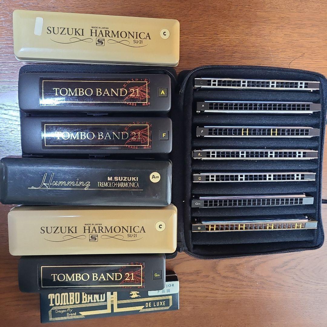 ハーモニカセット TOMBO BAND 21 & SUZUKI　まとめ売り7台