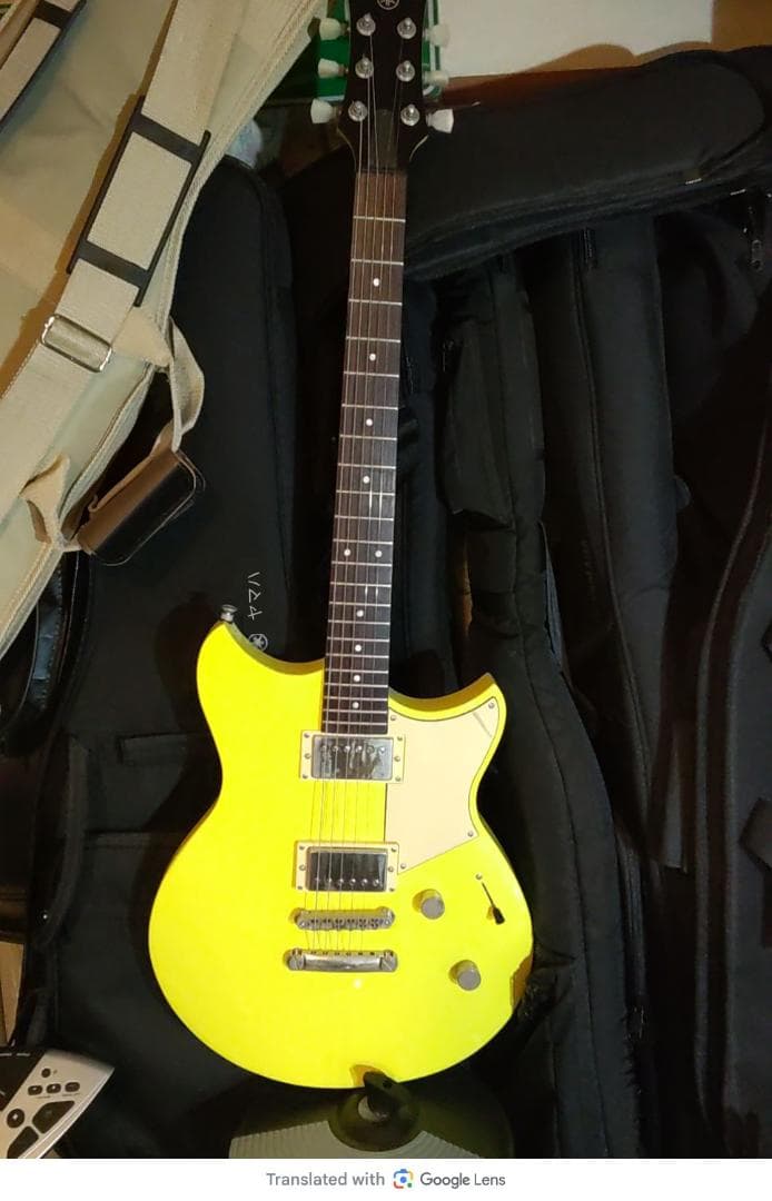 イエロー エレキギター レスポールスタイル