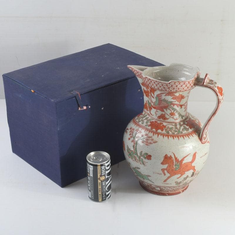 中国　赤絵　神獣花草文　執壷　水注瓶　C　9242A