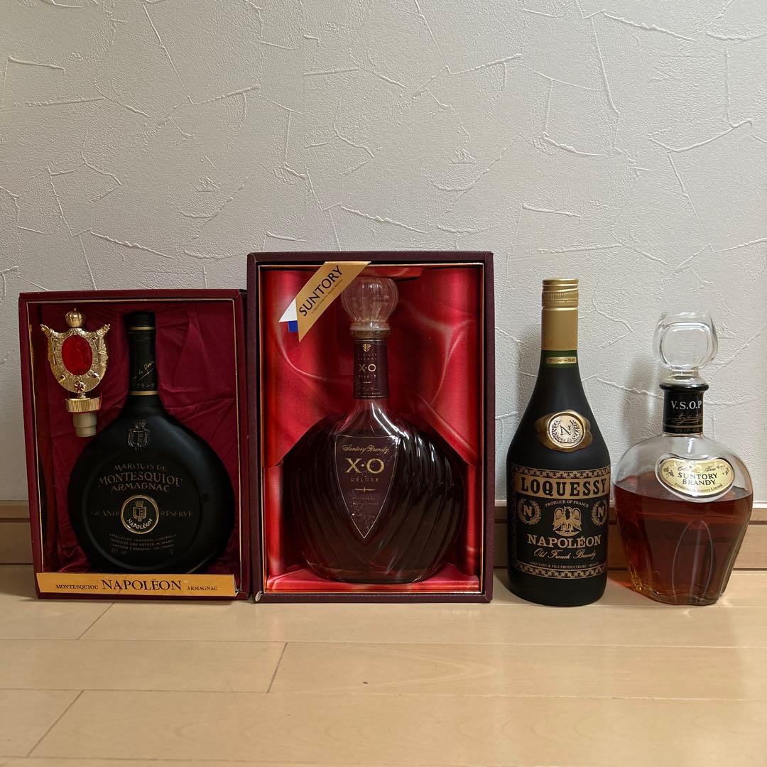 【古酒】ブランデー 4本セット ARMAGNAC FRENCH サントリーXO等