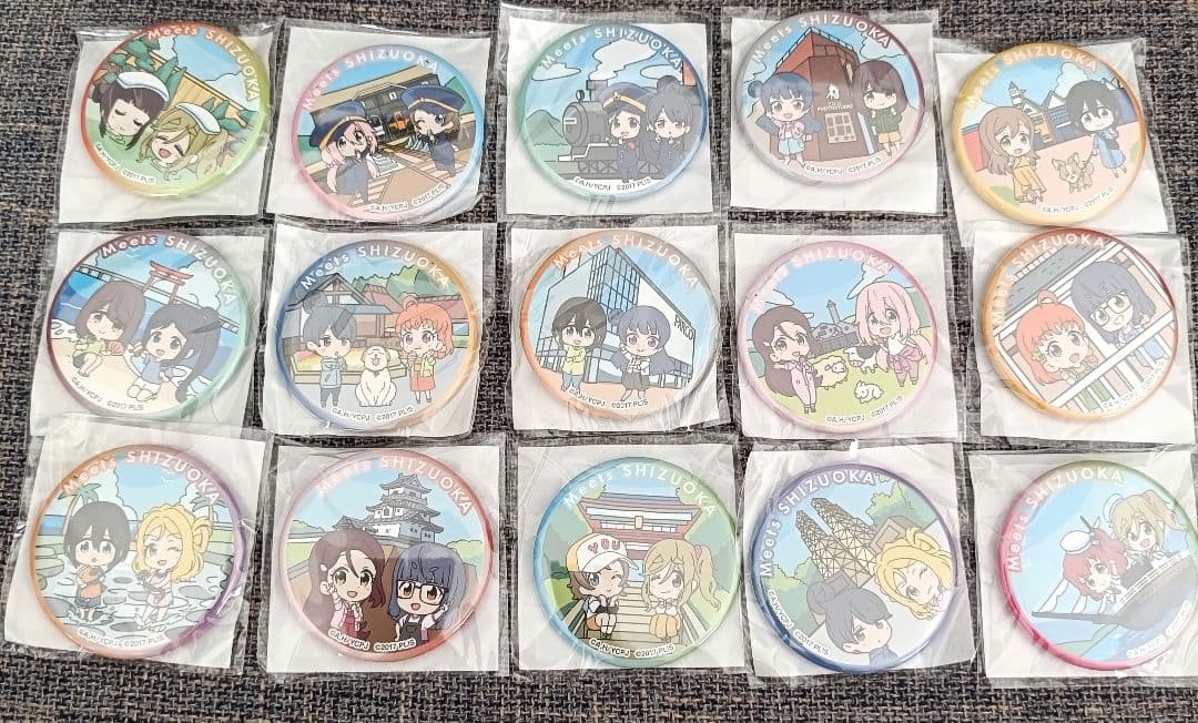 Meets SHIZUOKA　ゆるキャン△×ラブライブ　 缶バッジ 15個セット