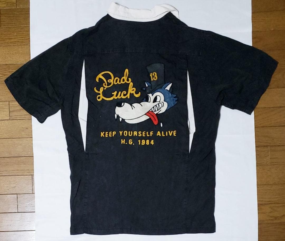 激レア！80'S ヒステリックグラマー 総刺繍 黒 ボーリングシャツ