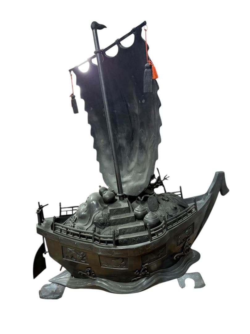 高岡銅器 七福神 銅製 宝船 置物 般若純一郎 未鑑定