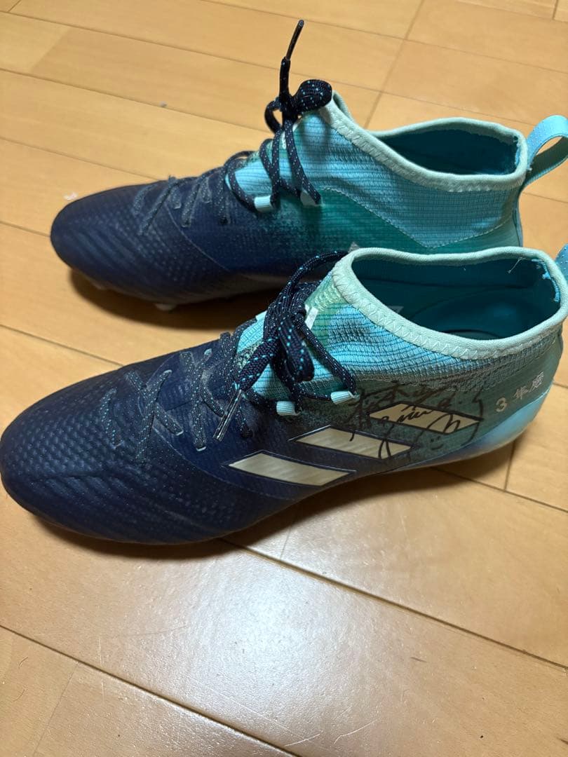 田中隼磨 直筆サイン入り、実着用スパイク 松本山雅 adidasエース17.1