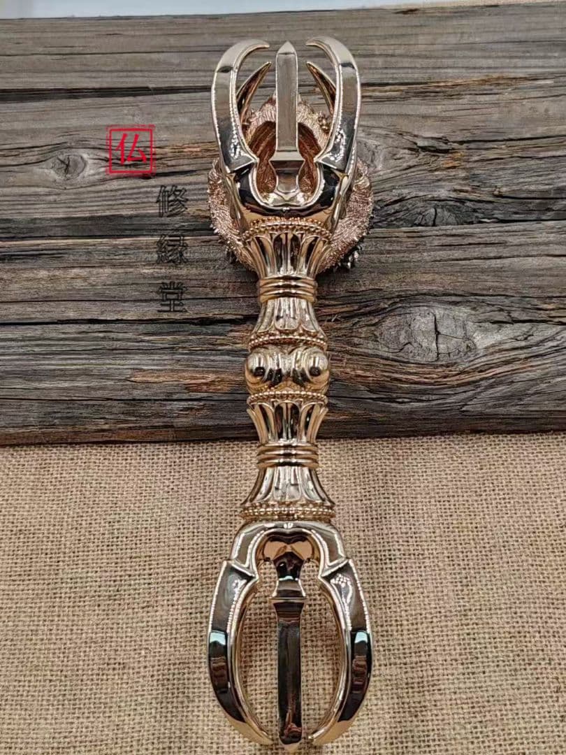 【修縁堂】飛行です五鈷杵 金剛杵 真鍮製 密教法具 真言宗