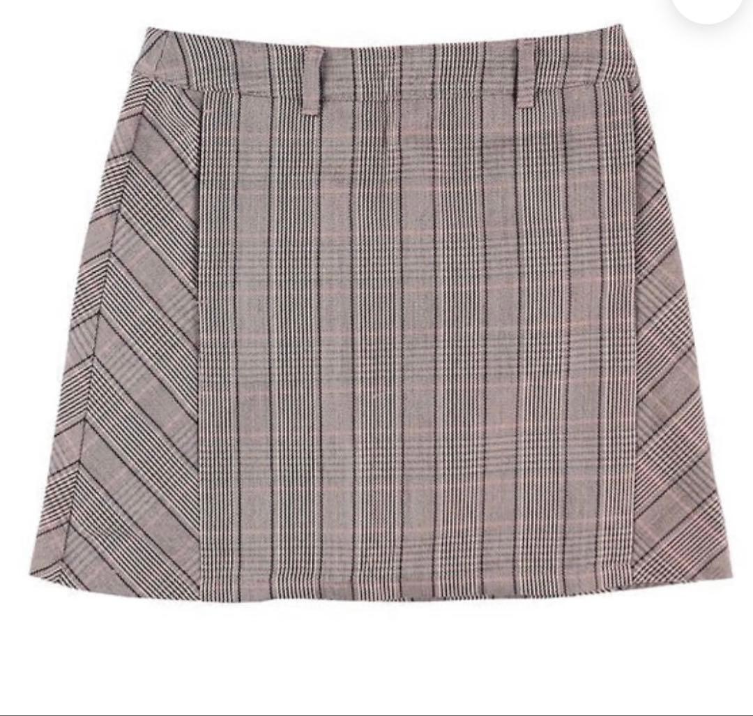 WOMEN ドライタッチグレンチェックスカート(防風裏地付き) ピンク