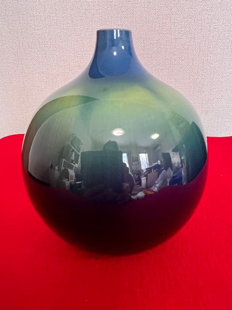 人間国宝 柳雨軒 三代 徳田八十吉 碧明釉 壺 約16.3cm 管理T303