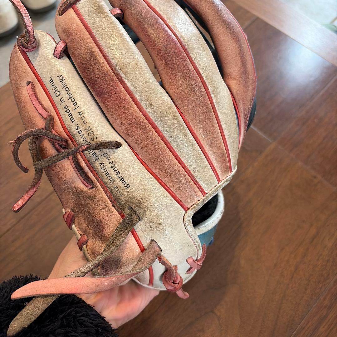 SSK 特注 軟式グローブ 青赤