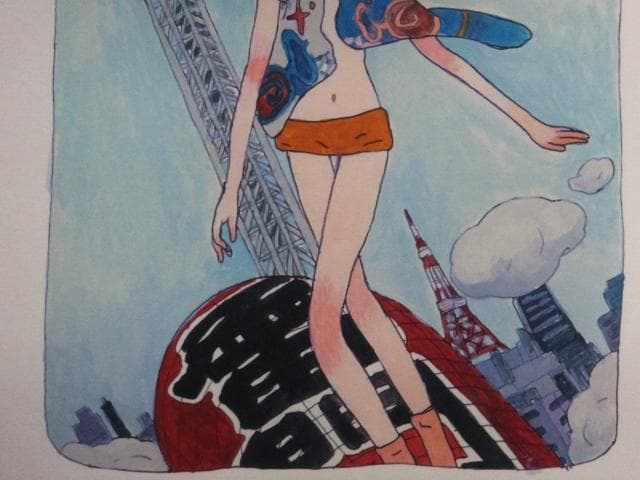 現代アート タカノ綾　直筆サイン『雷門の提灯に乗ってやって来る』1205D