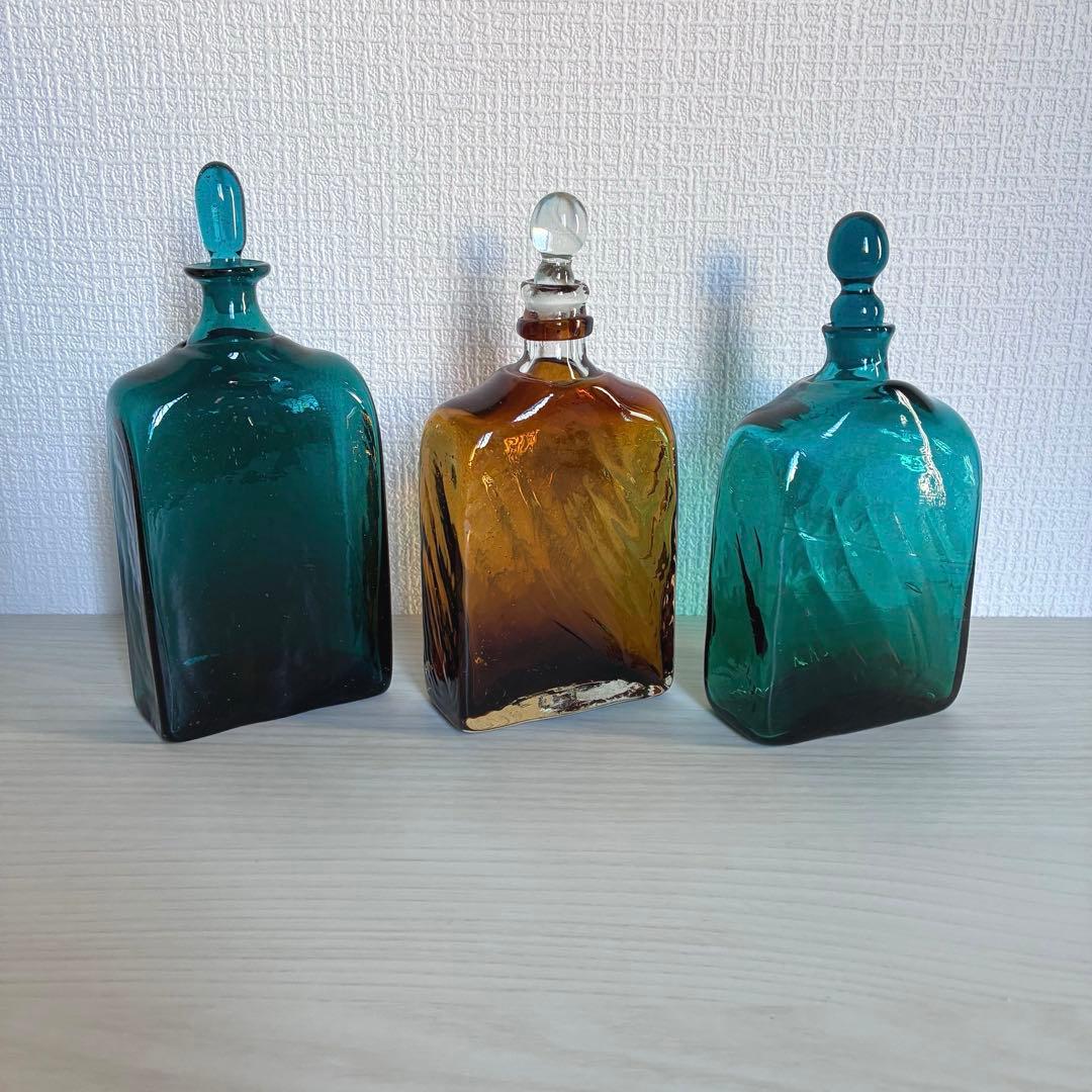 【倉敷ガラス】小谷眞三 ウイスキーボトル3点