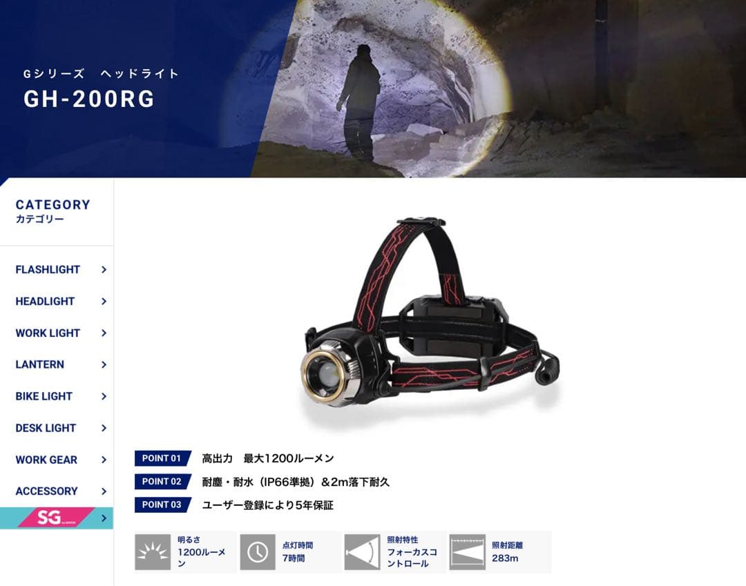 GENTOS GH-200RG ヘッドライト【新品】【未開封】