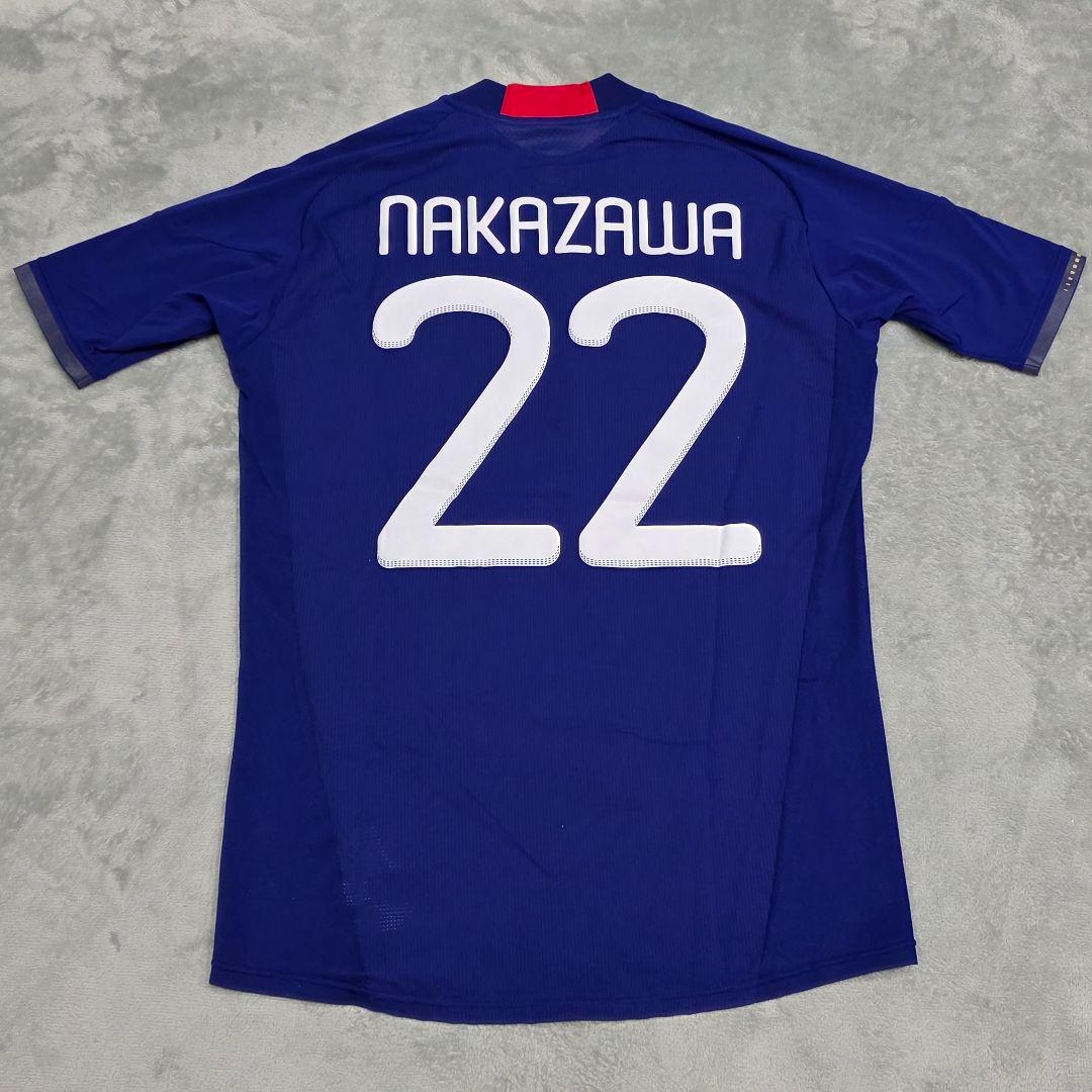 日本代表　2010　中澤佑二　デンマーク戦　ユニフォーム　L　adidas　青