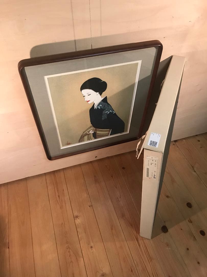 高沢圭一　「帯」　木版画　刷り込みサイン・作品証明シール有り