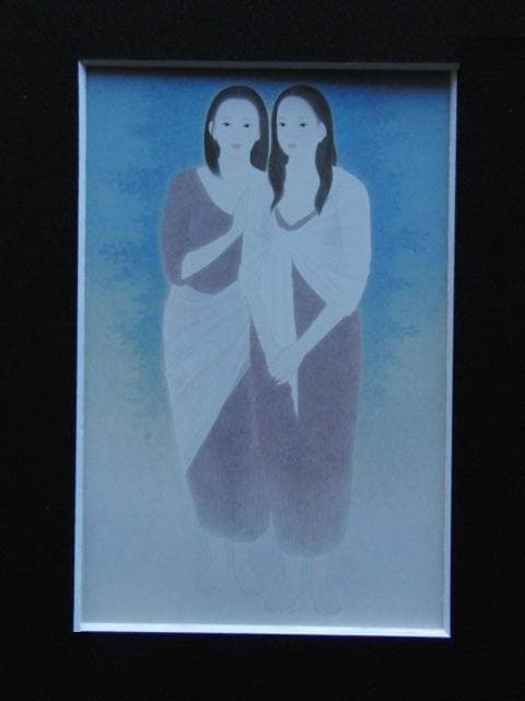 大野俊明、『風音』、希少な画集画、新品高級額・額装付、状態良好