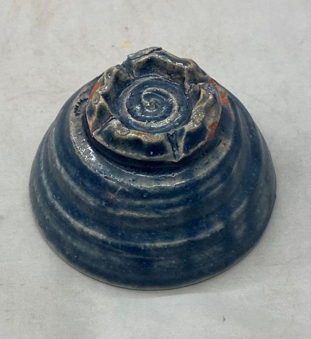 B245s 「萩焼　ぐい呑」平野教道作　共布共箱　塔陶山　酒器　茶道具