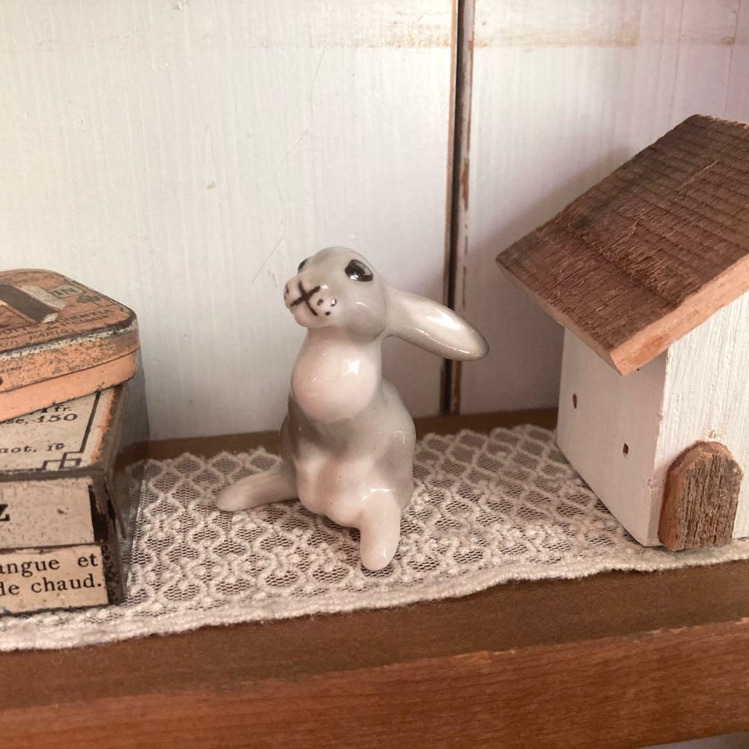 ロモノーソフ　ヴィンテージフィギュリン/フィギュア　希少な垂れ耳ウサギ　うさぎ