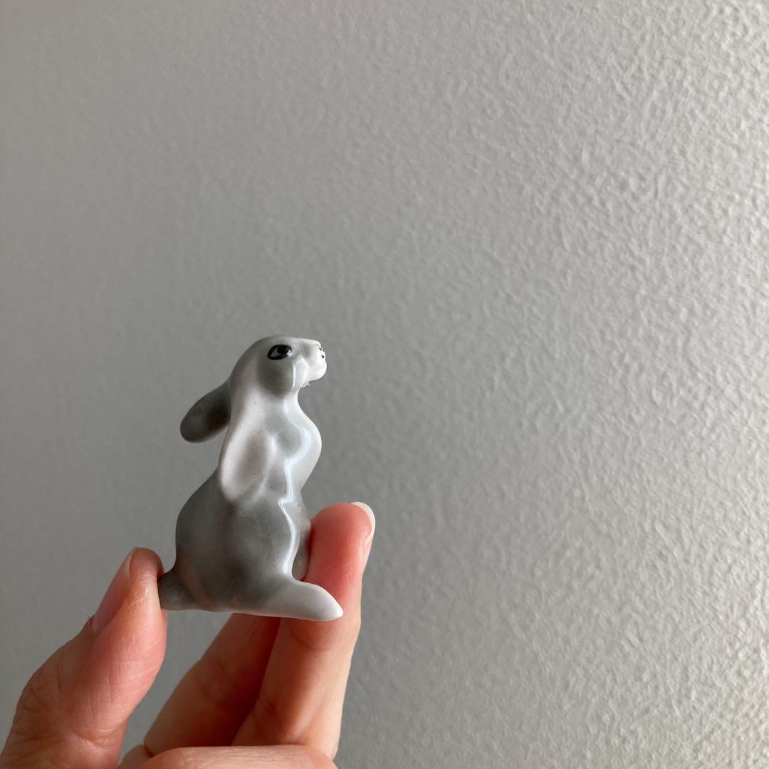 ロモノーソフ　ヴィンテージフィギュリン/フィギュア　希少な垂れ耳ウサギ　うさぎ