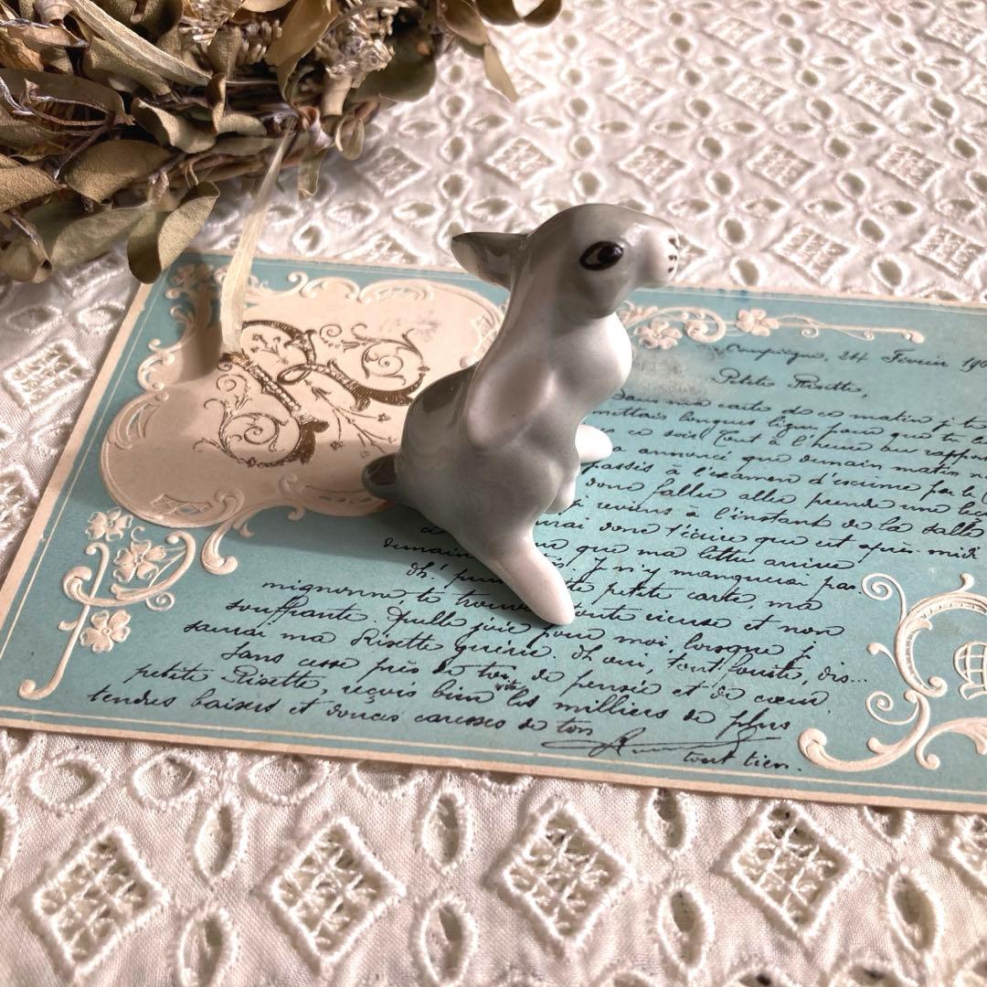 ロモノーソフ　ヴィンテージフィギュリン/フィギュア　希少な垂れ耳ウサギ　うさぎ