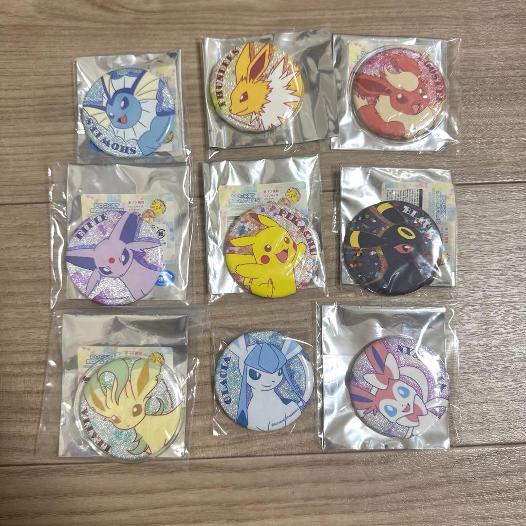 ポケモン☆イーブイフレンズ 缶バッジ ピカチュウ　ブイズ　9種