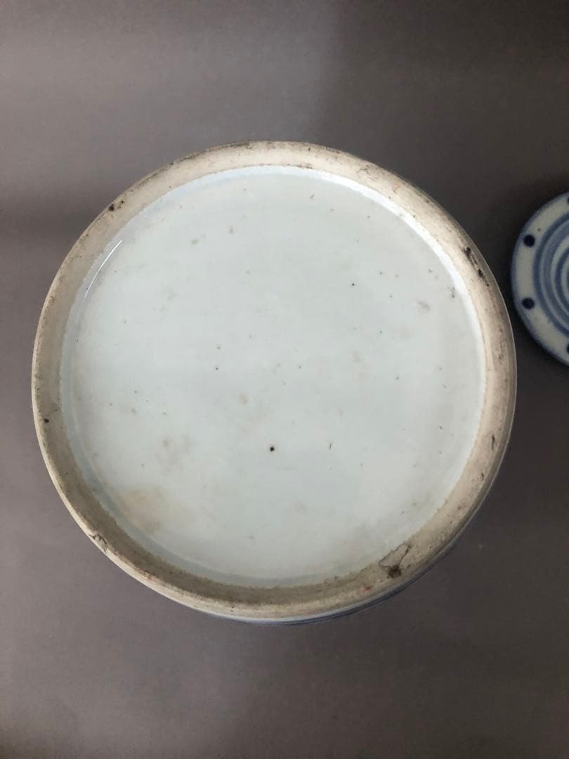 中国骨董　古美術　青花四耳水差し、花瓶