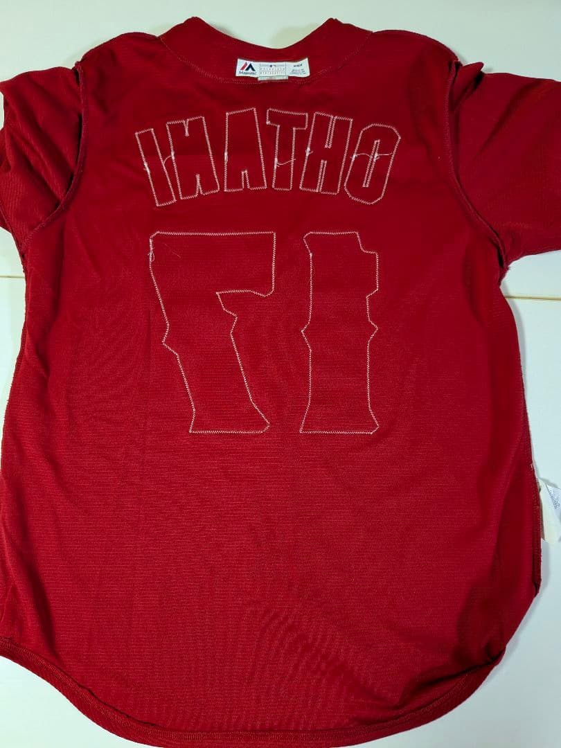 ①USA製 マジェスティック　エンゼルス 大谷翔平 ユニフォーム　Ｍ レッド