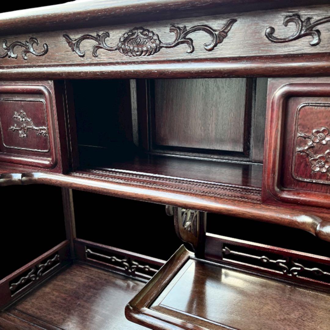 茶箪笥、飾り棚、茶棚、紫檀黒檀、アンティーク、レトロ、和風サイドボード、和食器棚