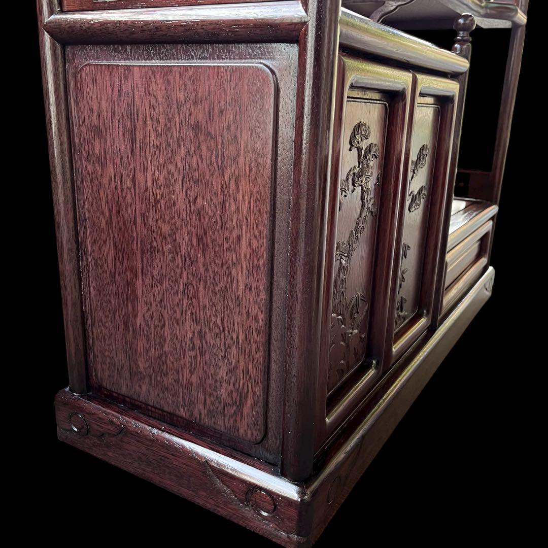 茶箪笥、飾り棚、茶棚、紫檀黒檀、アンティーク、レトロ、和風サイドボード、和食器棚